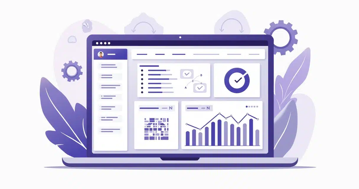 Illustration of a dashboard showing automated commission calculations with rules and charts