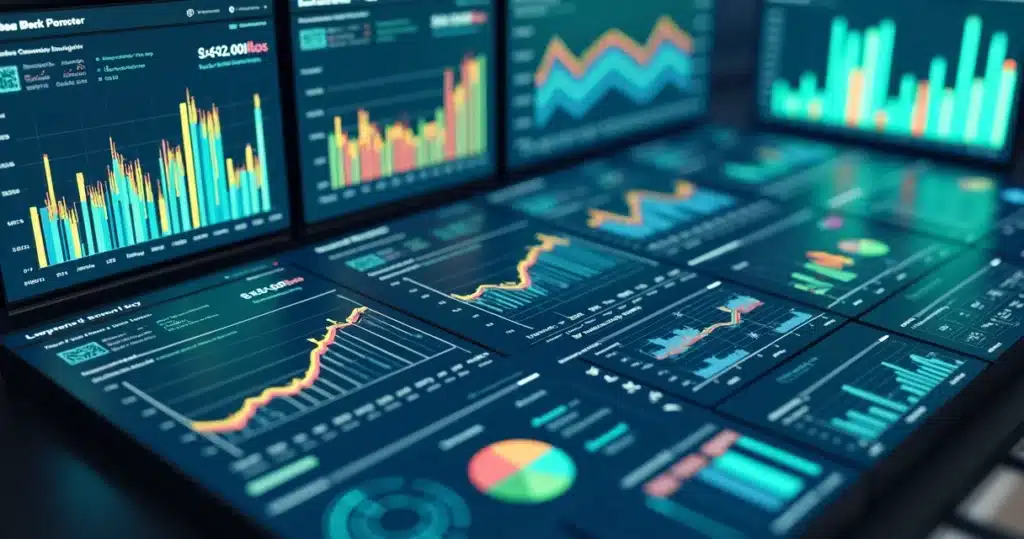 Como planejar o orçamento de canais para 2026: Guia prático Modelo 3D detalhado de dashboard financeiro para orçamento de canais com gráficos e indicadores coloridos, orçamento de canais para 2026