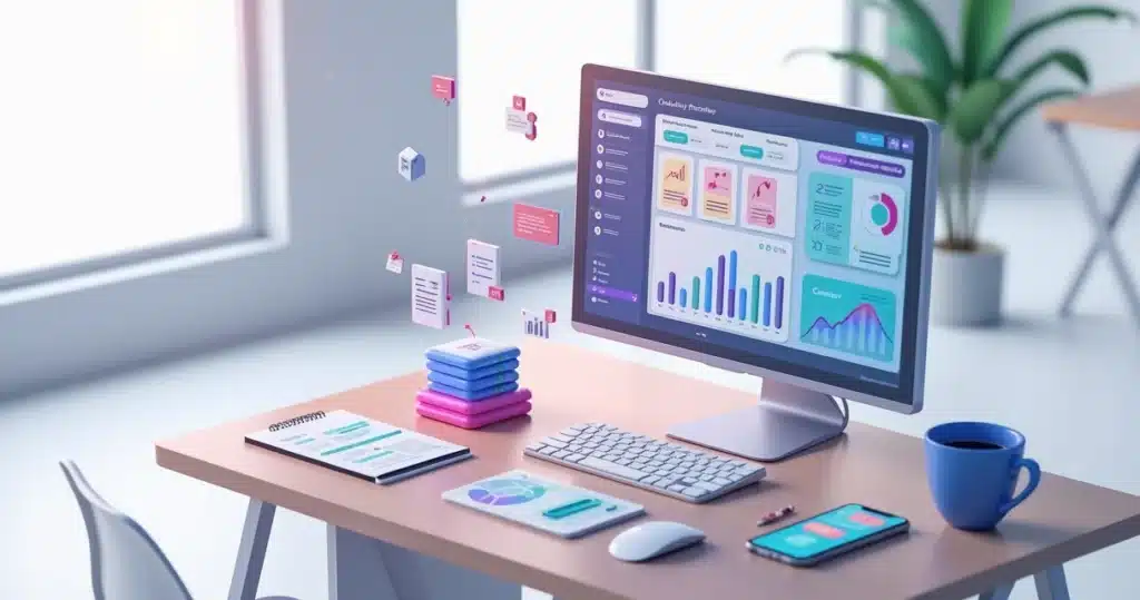 PRM para pequenas empresas: vale a pena investir? Gestor de pequena empresa analisando painel de parceiros em tela de computador, PRM para pequenas empresas