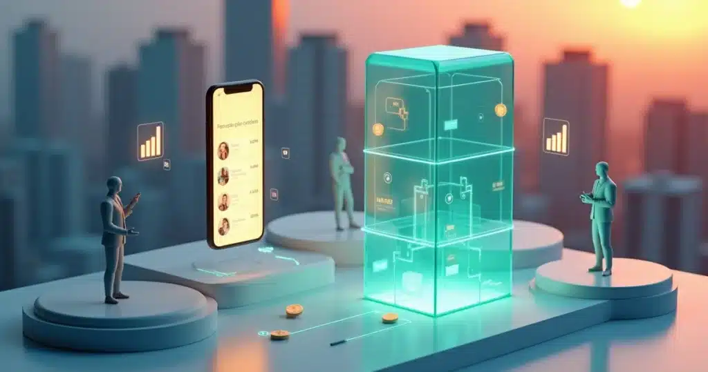 Modelo 3D de prédio inteligente conectado a corretores digitais, Parcerias no mercado imobiliário: proptech e corretores