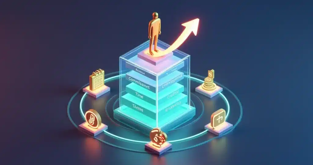 Partner Lifetime Value: calcule e maximize o PLTV em canais Gráfico 3D em formato de cubo mostrando o crescimento do valor vitalício de um parceiro em canais de venda, Partner Lifetime Value